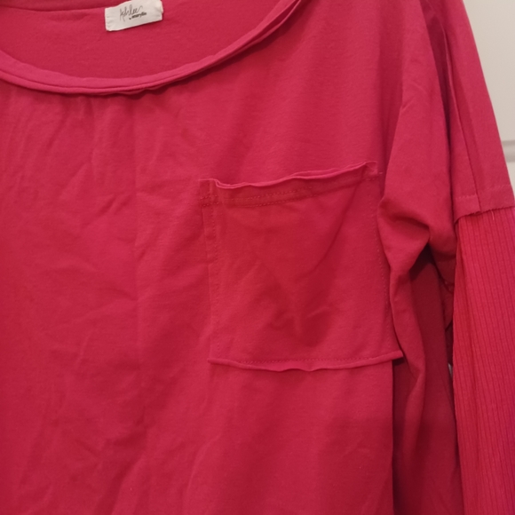 Ashlee by Amaryllis Pocket Long Sleeve Shirt Pink Women's Sz Small NWOT - Picture 4 of 6